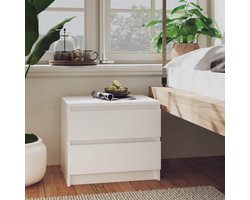 Nachtkastjes Set van 2 | Nachtkast | Lamptafel | Bedside kasten 50x39x43,5 cm bewerkt hout wit
