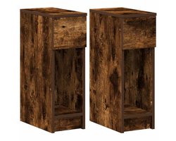 Nachtkastjes Set van 2 | Nachtkast | Lamptafel | Bedside kasten met lade 20x36x60 cm gerookt eikenkleurig