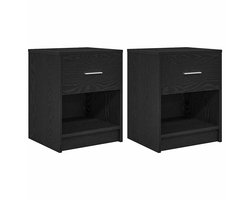 Nachtkastjes Set van 2 | Nachtkast | Lamptafel | Bedside kasten met lade 40x34x50 cm zwart
