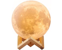 Nachtlamp - Maan - Kleur - LED - USB - Oplaadbaar - 8 CM - 3D - Sfeer - Lees - Tafellamp