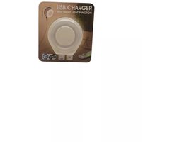 Nachtlamp met dag/nachtsensor en USB-C wandlader, warm wit licht