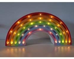 Nachtlamp Regenboog - Kinderkamer - LED-Verlichting - Hout - Handgemaakt - Lamp - Lichtenhout.nl