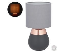 nachtlamp touch dimbaar - E14 - modern - 32,5 x 18 cm - met snoer - koper