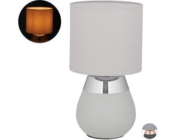 nachtlamp touch dimbaar - E14 - modern - 32,5 x 18 cm - met snoer - zilver