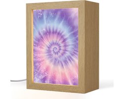 Nachtlampje 15x20 cm - Kinder lamp - Pasteltinten - Paars - Spiraal - Marmer - Tafellamp kinderkamer - Slaapkamer lamp - Bedlamp kinderen - Kinderlampje stopcontact - Wandlamp babykamer - Nachtlampjes