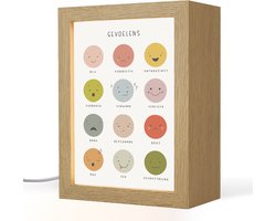 Nachtlampje 15x20 cm - Kinder lampje - Gevoelens - Leren voor kinderen - Educatief - Kleuren - Tafellamp kinderkamer - Slaapkamer lamp - Bedlamp kinderen - Kinderlampje stopcontact - Wandlamp babykamer - Nachtlampjes