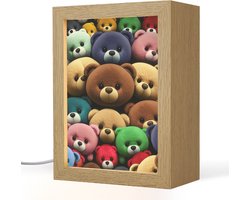 Nachtlampje 15x20 cm - Kinder lampje - Knuffelbeer - Teddy - Design - Kids - Tafellamp kinderkamer - Slaapkamer lamp - Bedlamp kinderen - Kinderlampje stopcontact - Wandlamp babykamer - Nachtlampjes