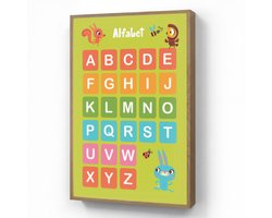 Nachtlampje 60x90 cm - Kinder lamp - Alfabet - Educatief - Letters leren voor kinderen - Groen - Dieren - Tafellamp kinderkamer draadloos - Slaapkamer lampje - Bedlamp kinderen - Kinderlampje - Wandlamp babykamer - Nachtlampjes