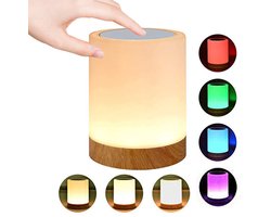 Nachtlampje, aanraaklamp voor slaapkamers, woonkamer, draagbare tafel- en bedlampjes met oplaadbare interne batterij, dimbaar 2800K-3100K warm wit licht en kleurveranderende RGB