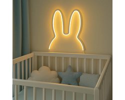 Nachtlampje - Kinder Lampje - Konijn Lampje - Baby Kamer Inrichting - Nijn - Wandlamp Kinder Kamer - Dimbare Slaapkamer Lamp LED - Warm Wit - Konijnenoren Lamp
