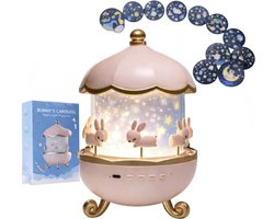 Nachtlampje Kinderen met Sterren Projector – Kinderlamp voor Kinderkamer – Sterrenhemel Projector met Muziek - Projector Baby - 12 Themas