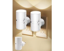 Nachtlampje - Nachtlampje kinderen - Tafellamp slaapkamer - Night Light Plug in Wall - Plug in Night Light for Hallway - LED Nightlight with Dusk to Dawn Sensor - 3000K Warm White -Dimmable - Nightlight for Bathroom Bedroom Toddler - 2 Pack
