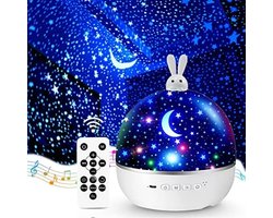 Nachtlampje sterrenhemel projector kinderen met 15 films, nachtlampje baby, muziekdoos baby meisjes, bluetooth bedlampje kinderkamer decoratie, babycadeau
