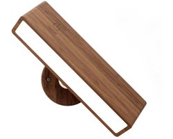 Nachtlampje - Tafellamp slaapkamer - Oplaadbare wandlamp voor binnen - Wandlamp binnen - Wandlamp oplaadbaar - Leeslampje voor boek - Bedlamp - Houtkleur - Walnoot