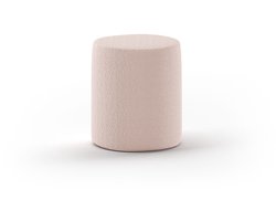 Nachttafeltje / poef Maeva 41x41cm - roze bouclé stof - Vipack - Nachtkastje - Roze - Textiel