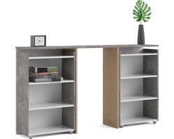 Nada Hoofdbord met opbergruimte 140 cm, betondecor/wit hoogglans.