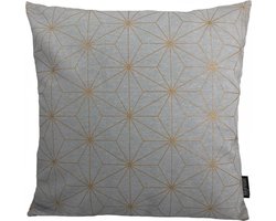 Nadal Grey/Gold Kussenhoes | Katoen / Polyester | 45 x 45 cm | Grijs - Goud