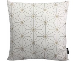 Nadal White/Gold Kussenhoes | Katoen / Polyester | 45 x 45 cm | Wit - Goud