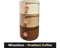 NaevaMi Nachtkastje - Bijzettafel - Side Table - Scandinavisch Nachtkastje Met Opbergruimte - 3 Lades - Meerlaags Rond Nachtkastje - Modern - Stabiel en veilig - Rubberen Sleepringen aan de Onderkant - 32x58cm - 3 Kleuren