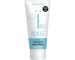 Naïf - 2-in-1 Shampoo & Body Wash - Baby & Kids - 0% Parfum - Zonder SLES en Siliconen - Mild - 200ml
