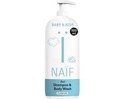 Naïf 2 in 1 Shampoo & Body Wash - Baby's & Kinderen - 0% Parfum - Zonder SLES en Siliconen - Mild - 500ml