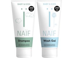 Naïf - Baby shampoo & Baby Wasgel Voordeelset - Babyverzorging - Baby's & Kinderen - met Natuurlijke Ingrediënten - 2x 200ml