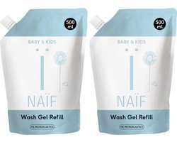 Naïf - Cleansing Wash Gel - Voordeelset - Baby & Kids - Huidverzorging - Natuurlijke Ingrediënten - 2x500ml
