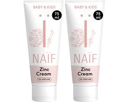 Naïf - Zink Crème - Voordeelset - Baby & Kids - Lichaamsverzorging - Helpt Bij Luieruitslag - 0% Parfum - 2x75ml