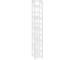 Naiz® - Schoenenkast - Smalle kast - 11 lagen - 11 paar schoenen - Wit - Hout - 29x25x186 cm