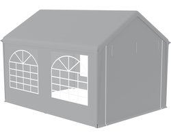 NAIZY 3x4m Partytent 12㎡ Tuinprieel Opvouwbaar Prieel UV-bescherming 50+ Tuinprieel met zijwanden & raam Waterdicht Tuinhuisje gemaakt van PE-stof & metalen frame voor festival, bruiloft, Grijs