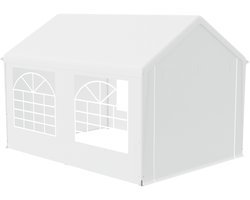 NAIZY 3x4m Partytent 12㎡ Tuinprieel Opvouwbaar Prieel UV-bescherming 50+ Tuinprieel met zijwanden & raam Waterdicht Tuinhuisje gemaakt van PE-stof & metalen frame voor festival, bruiloft, Wit