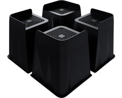 NAIZY 4-delige Meubelverhogers 15 cm tafelverhoger bedverhoger tafelpootverlenging bedverhoger meubelverhoger tafelverhoger voor meubels tafel stoel bank zwart, L-type