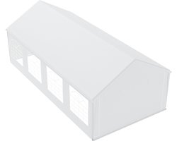 NAIZY 4x8m Partytent 32㎡ Tuinprieel Opvouwbaar Prieel UV-bescherming 50+ Tuinprieel met zijwanden & raam Waterdicht Tuinhuisje gemaakt van PE-stof & metalen frame voor festival, bruiloft, Wit