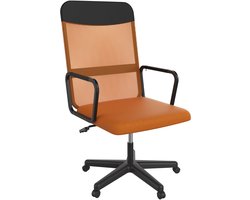 NAIZY Bureaustoel Ergonomische bureaustoel In hoogte verstelbare bureaustoel 360° draaibare stoel Computerstoel met ademend mesh PC-stoel, oranje
