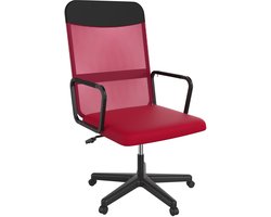 NAIZY Bureaustoel Ergonomische bureaustoel In hoogte verstelbare bureaustoel 360° draaibare stoel Computerstoel met ademend mesh PC-stoel, rood