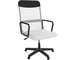 NAIZY Bureaustoel Ergonomische bureaustoel In hoogte verstelbare bureaustoel 360° draaibare stoel Computerstoel met ademend mesh PC-stoel, wit