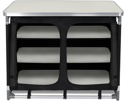 NAIZY Campingkeuken Campingkast Opvouwbaar Reiskeuken Tentkast met Aluminium Frame Opbergvakken Outdoor Keuken Camping Accessoires, Inclusief Draagtas, 100x50x80cm