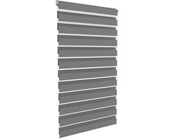 NAIZY Dubbel Rolgordijn Klemmfix Zonder Boren 90x150 cm rolgordijnklem Rolgordijn Zonwering Rolgordijn Raamgordijn voor Ramen en Deuren Zebra Rolgordijn Zijtrek Rolgordijn, Grijs