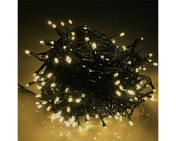 NAIZY Fairy Lights 50 m LED lichtsnoer, stroomvoorziening met stekker, 8 standen, waterdicht, IP44, feestverlichting voor Kerstmis, bruiloft en Halloween, warmwit