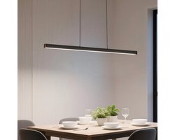 NAIZY Hanglamp Eettafel 60W eetkamerlamp hangend hoogte verstelbaar moderne LED hanglamp zwart eettafellamp Warm wit voor eetkamer woonkamer keuken, 150cm