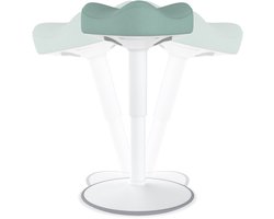 NAIZY Kantoorkruk Ergonomische Driehoek Staande Kruk 47-65 cm Hoogte Verstelbare Werkkruk 360° Kantelbare Wiebelkruk Hoge Dichtheid Spons Werkkruk voor Thuis & Kantoor, Groen