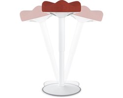 NAIZY Kantoorkruk Ergonomische Driehoek Staande Kruk 57-82 cm Hoogte Verstelbare Werkkruk 360° Kantelbare Wiebelkruk Hoge Dichtheid Spons Werkkruk voor Thuis & Kantoor, Oranje