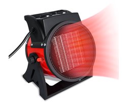 NAIZY Keramische Ventilatorkachel 3000W Energiebesparende Elektrische Kachel met PTC-verwarmingselement en verstelbare beugel Verwarmingsvermogen Binnen en Buiten, Rood