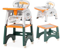 NAIZY Kinderstoel Baby Kinderstoel 6 in 1 Tafelstoel Peuterstoel Bureau Verstelbare Rugleuning en 5-punts Veiligheidsgordel Mobiele Kinderstoel Baby Kinderstoel Vanaf 6 Maanden