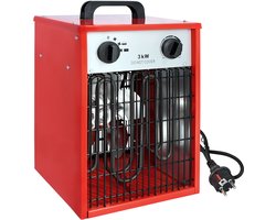 NAIZY Ventilatorkachel 3KW Elektrische Kachel Verwarmingsapparaten Bouwkachel 4 Verwarmingsniveaus Verwarmingsventilator Overbelastingsbeveiliging voor Industriële Bouwplaatsen, Rood