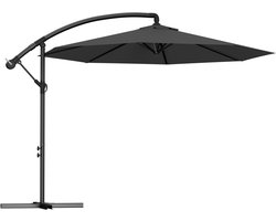 NAIZY Zweefparasol In Hoogte Verstelbaar met Zwengel Tuinparasol Aluminium Parasols Zonnescherm Balkonparasol Winddicht en Waterdicht Marktparasol voor Terras (Ø350cm, Donkergrijs)