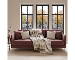 NAKA Home Luxe Zachte Fleece Plaid - Fleece Deken - Imitatiebont - Warm - Ademend en lichtgewicht voor Bank, Slaapkamer & Woonkamer - 200 x 230 cm