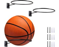 Naleo® Balhouder Muur - 3 Stuks - Met Schroeven & Pluggen - Ballenopbergrek - Metaal - Ballenrek - Ballenhouder - Ballenrek Voor Aan De Muur - Balhouder Voetbal - Ballen Opberger - Ballenstandaard - Ballenhouders Wand - Voor Binnen & Buiten