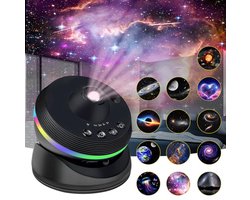 Namajunas - 13-in-1 Projectorlamp - 4K - Met 360° Rotatie en USB - Met automatische uitschakeling - Nachtlampje - Plug and Play - Sterren projector - Galaxy Projector - Sterrenhemel - Dimbare LED - voor kamperen, auto, plafond en wanddecoratie