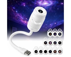 Namajunas - 13-in-1 Projectorlamp - Nachtlampje - Plug and Play - Sterren projector - Galaxy Projector - Sterrenhemel - Planetarium Space Ocean-projector met 13 HD-films - Dimbare LED - Projectielamp voor kamperen, auto, plafond en wanddecoratie -